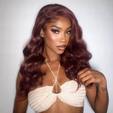 Classical Style Brown Body Loose Wave Lace Frontal Lace Wig 200% Density